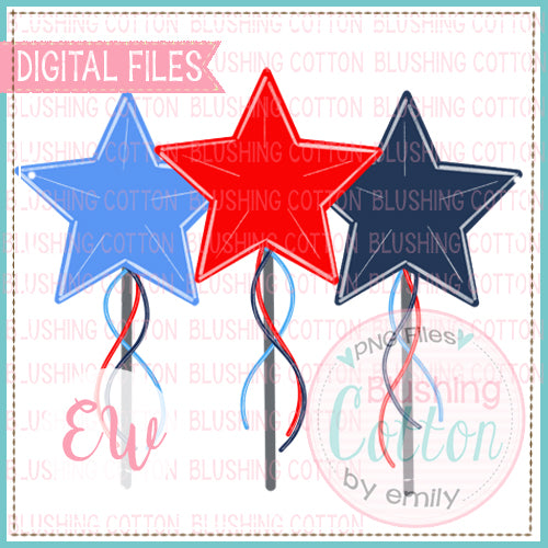 PATRIOTIC STAR WANDS BCEW