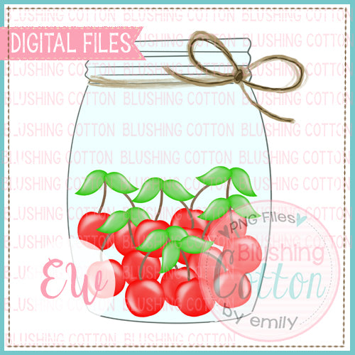CHERRIES IN MASON JAR WATERCOLOR DESIGN  BCEW
