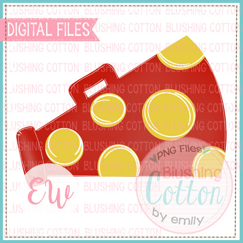 MEGAPHONE RED YELLOW DOTS  WATERCOLOR PNG BCEW