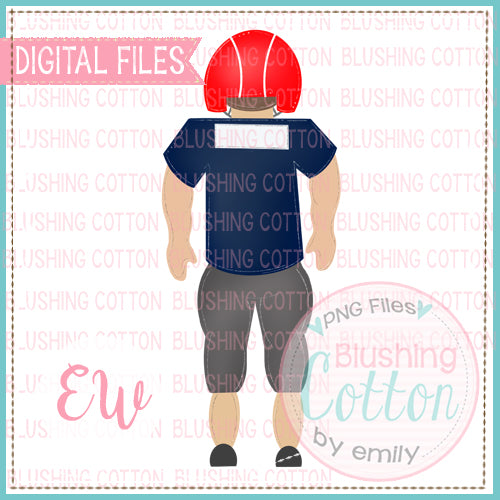 FOOTBALL PLAYER NAVY AND RED WATERCOLOR DESIGN  BCEW