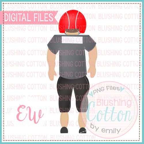 FOOTBALL PLAYER RED AND GREY WATERCOLOR DESIGN  BCEW