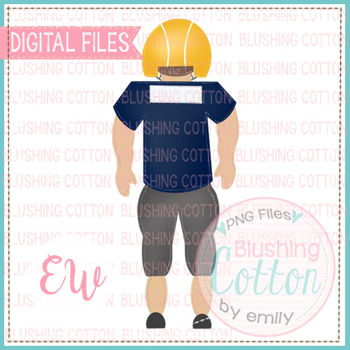 FOOTBALL PLAYER NAVY AND YELLOW WATERCOLOR DESIGN  BCEW