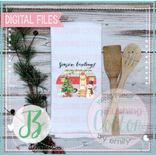 Load image into Gallery viewer, TEA TOWEL MOCK UP FLAT LAY WITH EVER GREEN BCJZ