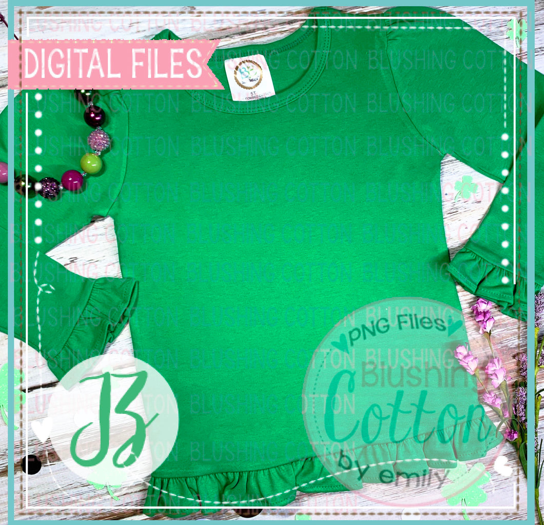 ARB GREEN LONG SLEEVER TOP WITH ST PATRICKS DAY ACCENT LAYOUT BCJZ