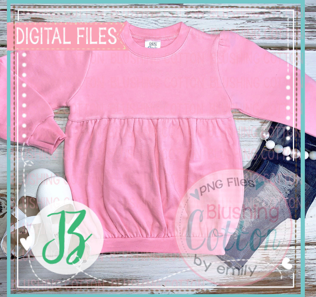 ARB GIRLS BUBBLE GUM PINK LONG SLEEVE BUBBLE SWEAT SHIRT FLAT LAY BCJZ