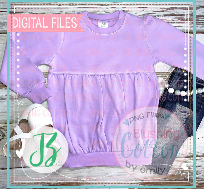 ARB GIRLS LILAC LONG SLEEVE BUBBLE SWEAT SHIRT FLAT LAY BCJZ
