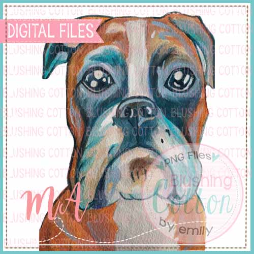 BOXER COLORFUL WATERCOLOR DESIGN BCMA
