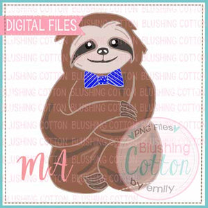 SLOTH WITH BOW TIE WATERCOLOR DESIGN BCMA