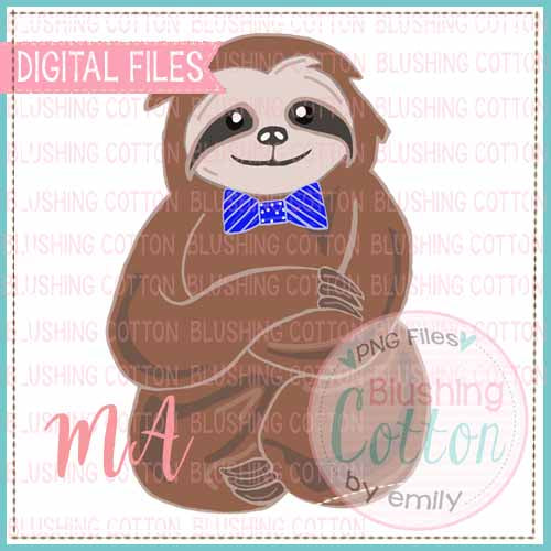 SLOTH WITH BOW TIE WATERCOLOR DESIGN BCMA