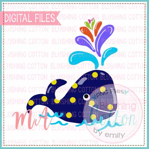 POLKA DOT WHALE WATERCOLOR DESIGN BCMA