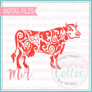 COW RED WATERCOLOR DESIGN BCMA
