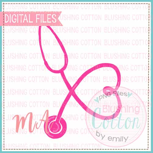 STETHOSCOPE PINK WATERCOLOR DESIGN BCMA