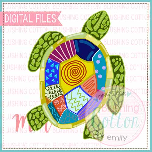 CRAZY SEA TURTLE WATERCOLOR DESIGN BCMA