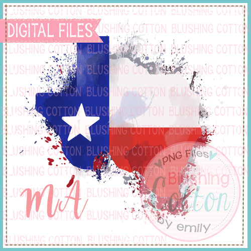 SPLATTER TEXAS WATERCOLOR DESIGN BCMA