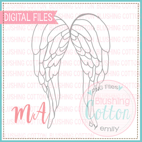 ANGEL WINGS OUTLINE WATERCOLOR DESIGN BCMA