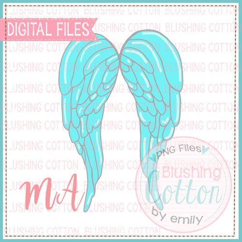 ANGEL WINGS BLUE WATERCOLOR DESIGN BCMA