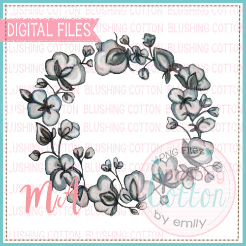 COTTON BALL WREATH WATERCOLOR DESIGN BCMA