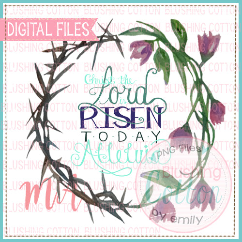 CHRIST THE LORD HAS RISEN CROWN OF THORNS WATERCOLOR DESIGN BCMA
