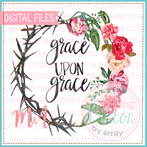 GRACE UPON GRACE WITH CROWN OF THORNS WATERCOLOR DESIGN BCMA