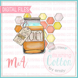 HONEY WITH HONEYCOMB WATERCOLOR DESIGN BCMA