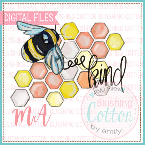 BEE KIND WITH HONEYCOMB WATERCOLOR DESIGN BCMA