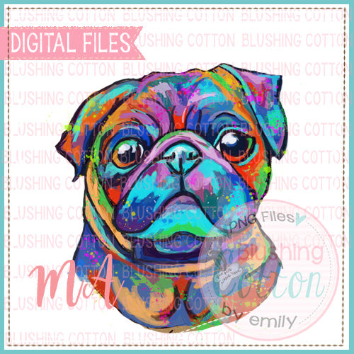 PUG WATERCOLOR DESIGN BCMA