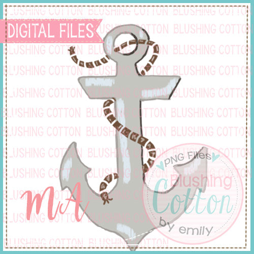 ANCHOR WITH ROPE WATERCOLOR DESIGN BCMA