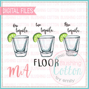 FLOOR WITH SHOT GLASSES WATERCOLOR DESIGN BCMA