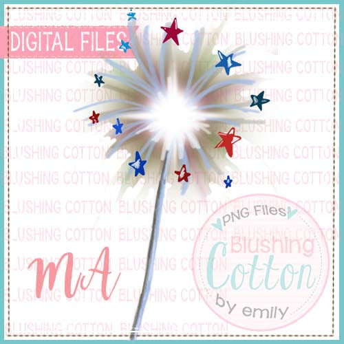 SPARKLERS WITH STARS WATERCOLOR DESIGN BCMA