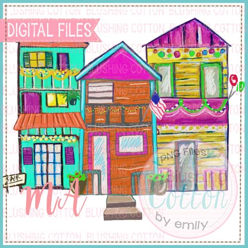 COLORFUL HOUSES WATERCOLOR DESIGN  BCMA