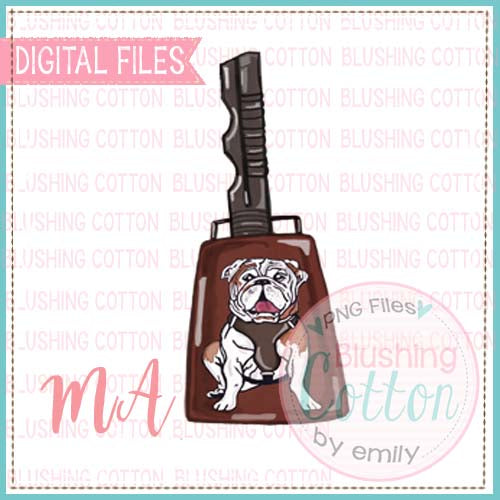 COWBELL WITH BULLDOG WATERCOLOR DESIGN BCMA