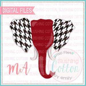 HOUNDS TOOTH ELEPHANT EARS WATERCOLOR DESIGN BCMA