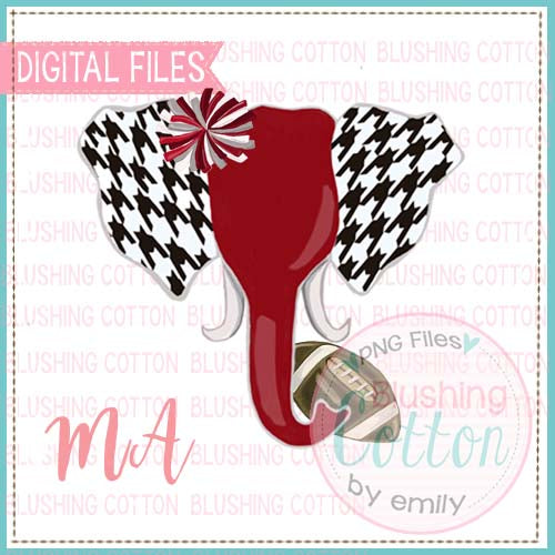 HOUNDS TOOTH ELEPHANT EARS GIRL WATERCOLOR DESIGN BCMA