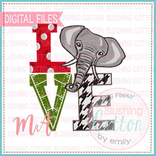 ALABAMA FOOTBALL LOVE WATERCOLOR DESIGN BCMA