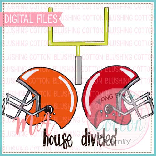HOUSE DIVIDED PLAN RED AND ORANGE HELMETS WATERCOLOR DESIGN BCMA