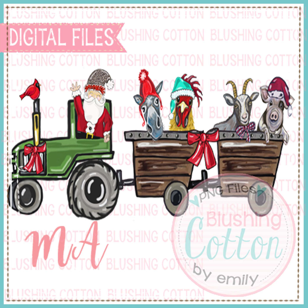SANTA DRIVING FARM ANIMALS  BCMA