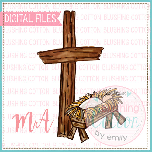 CROSS WITH BABY JESUS IN MANGER  BCMA