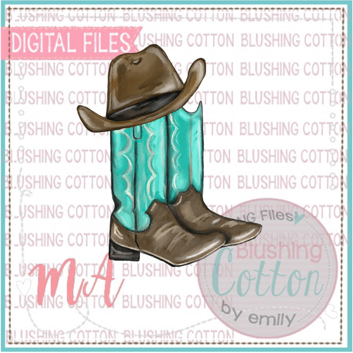 COWBOY BOOTS AND HAT   BCMA