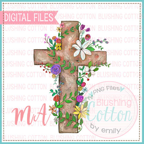 CROSS WITH FLOWERS DESIGN    BCMA