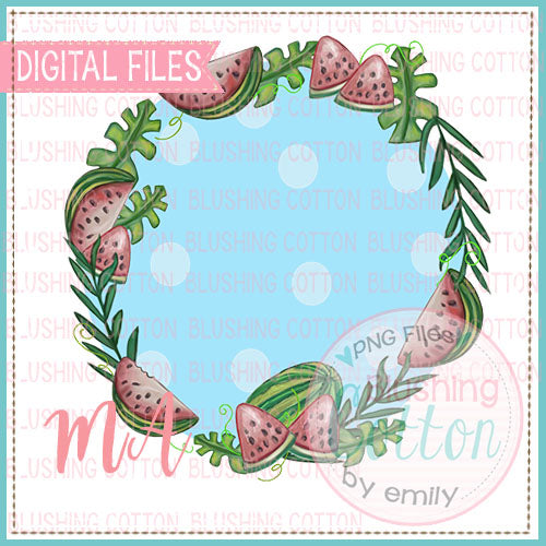 WATERMELON FRAME WITH BLUE DOT BACKGROUND DESIGN   BCMA