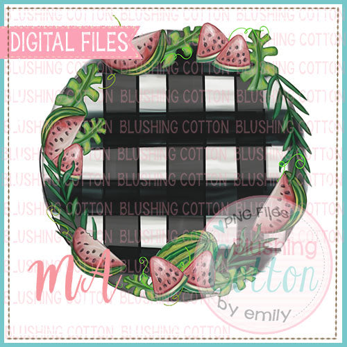 WATERMELON FRAME WITH GINGHAM BACKGROUND DESIGN BCMA