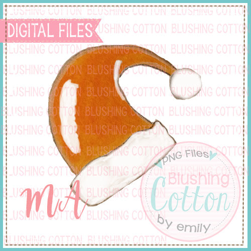 SANTA HAT ORANGE WATERCOLOR DESIGN BCMA