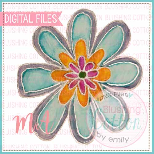 HIPPIE FLOWER WATERCOLOR DESIGN BCMA