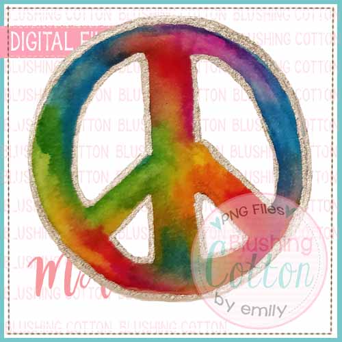 TIE DYED PEACE SIGN WATERCOLOR DESIGN BCMA