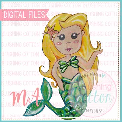 MERMAID BLONDE WATERCOLOR DESIGN BCMA