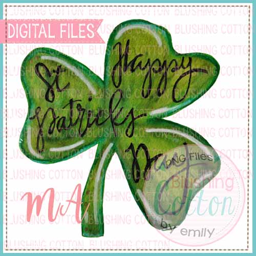 ST PADDYS DAY CLOVER WATERCOLOR DESIGN BCMA