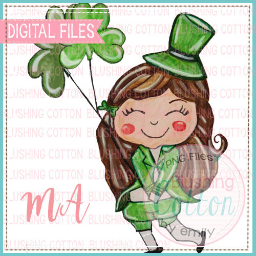 ST PATRICKS DAY GIRL WATERCOLOR DESIGN BCMA