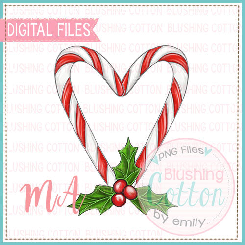 Candy Cane Heart With Holly Design    BCMA