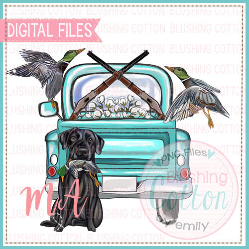 Truck Teal Duck Hunting With Cotton Design    BCMA