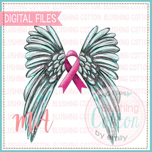 BREAST CANCER RIBBON WITH WINGS DESIGN   BCMA